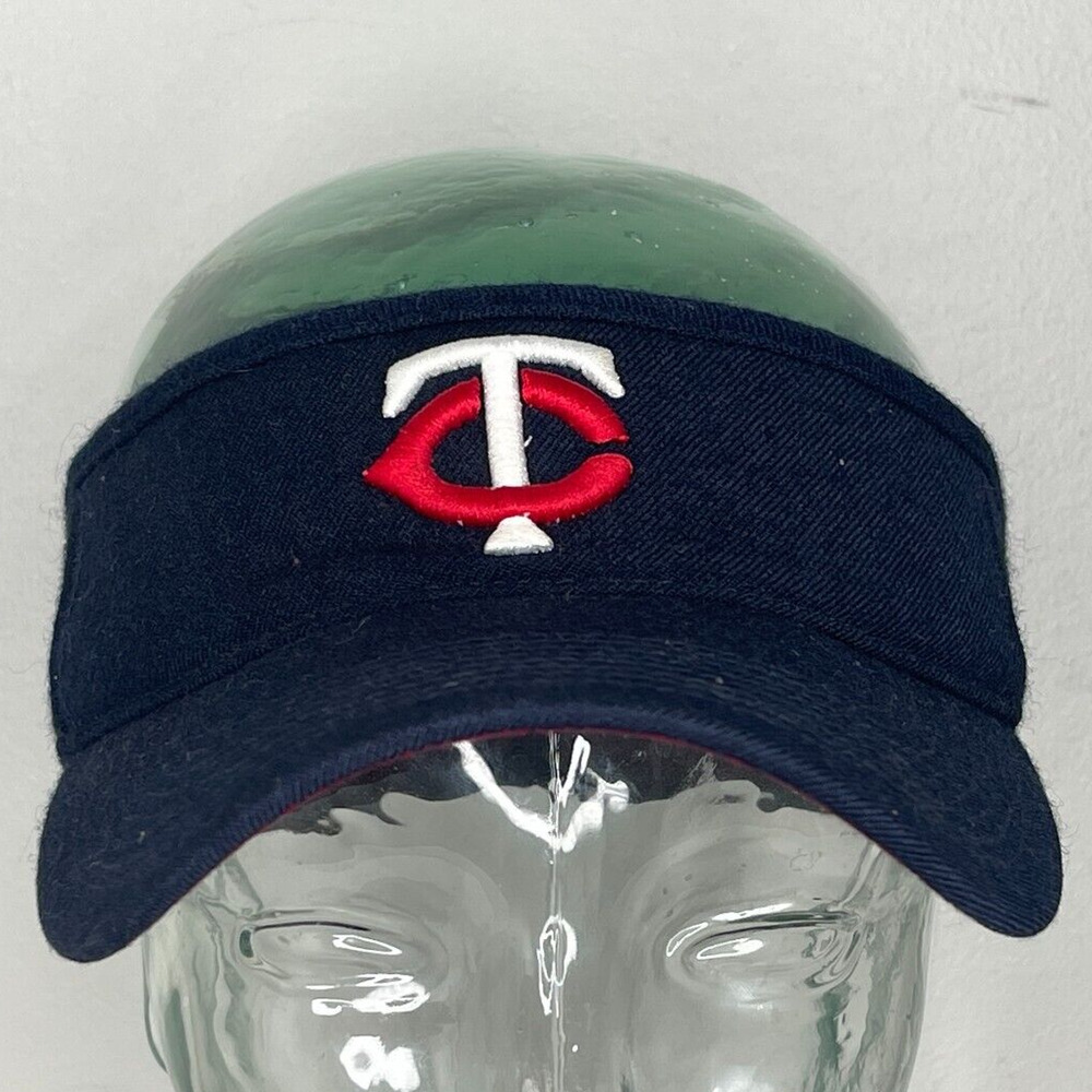 VTG Minnesota Twins Visor Hat Cap Hook & Loop Adjustable Wool Team MLB Sun Shade